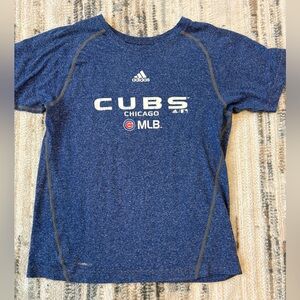 Boys Size M Medium Blue Chicago Cubs Athletic Adidas T-Shirt